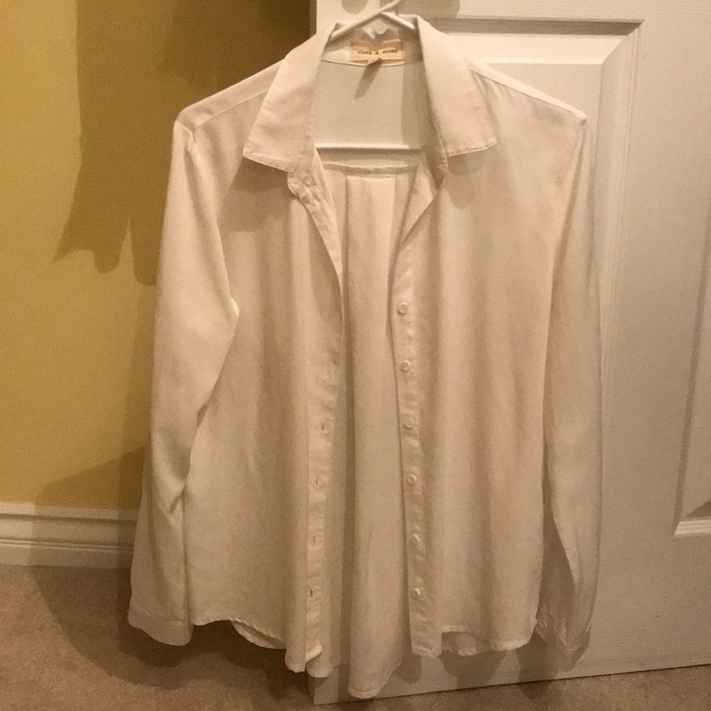 cloth & stone White Tencel Button Shirt